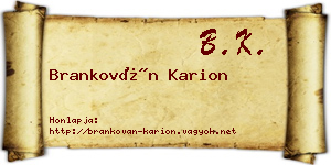 Brankován Karion névjegykártya